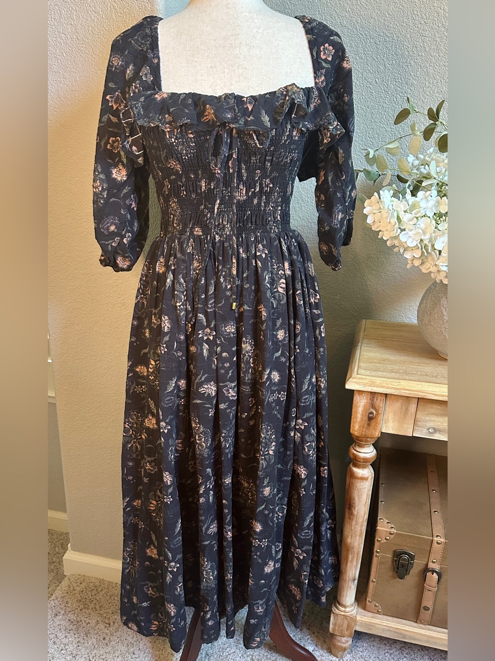 Free People Black Floral Dress - Size S